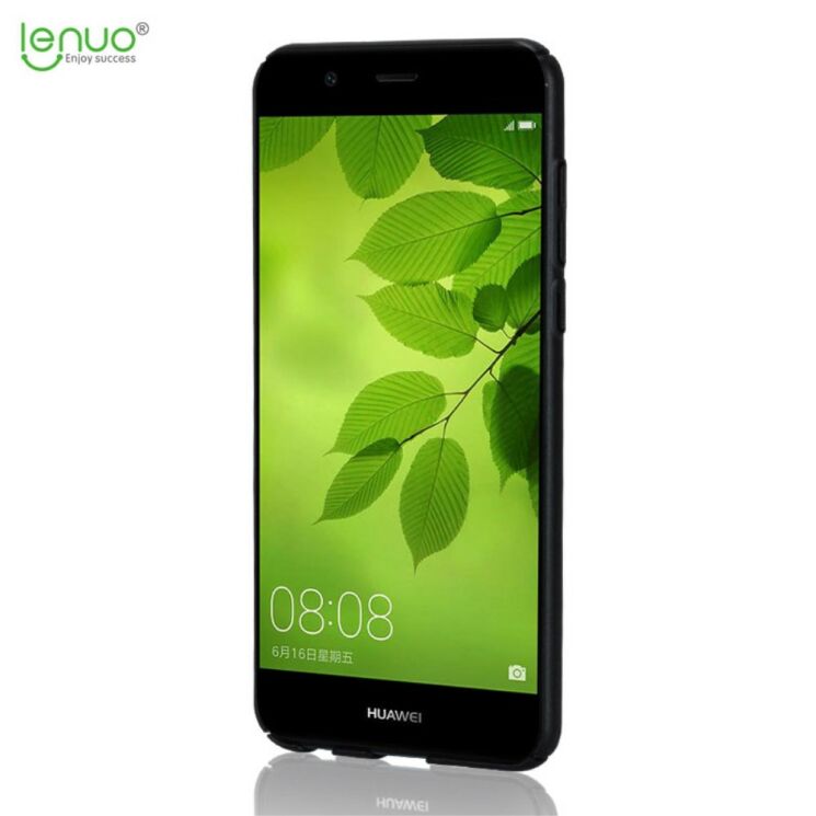 Пластиковый чехол LENUO Silky Touch для Huawei Nova 2 - Black: фото 4 из 10