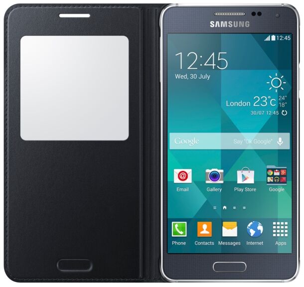 Чехол S View Cover для Samsung Galaxy Alpha (G850F) EF-CG850BBEGRU - Black: фото 3 из 5