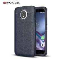 Защитный чехол Deexe Leather Cover для Motorola Moto G5s - Dark Blue: фото 1 из 11