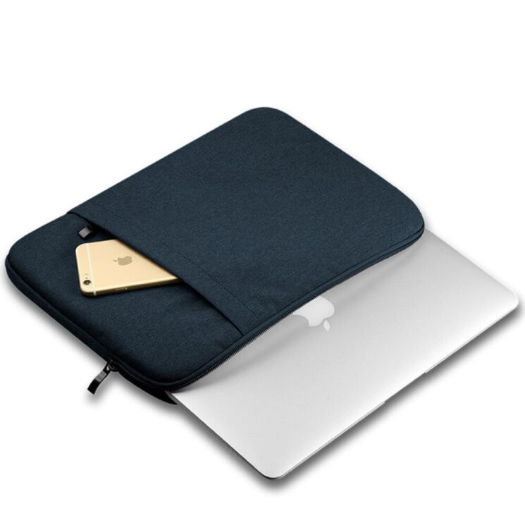 Чехол Deexe Nylon Case для планшетов и ноутбуков диагональю до 13 дюймов - Navy Blue: фото 3 из 5