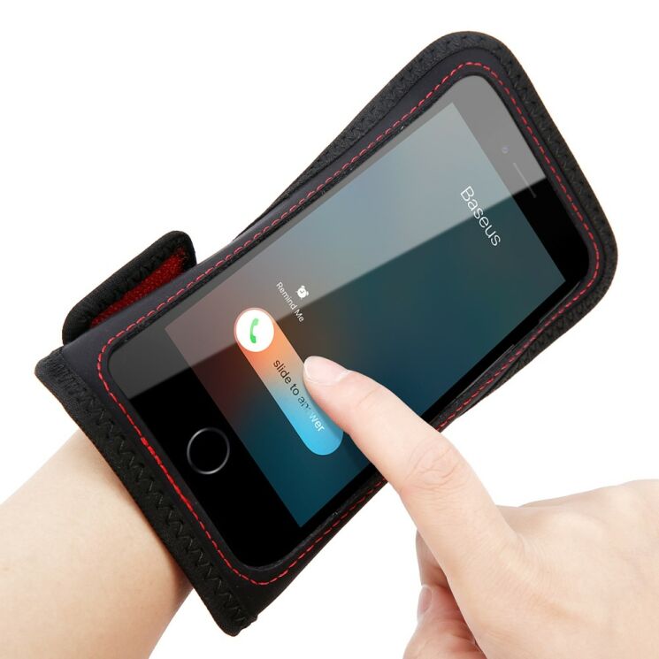 Чехол на руку BASEUS Armband Case для смартфонов (Размер S) - Red: фото 5 из 15
