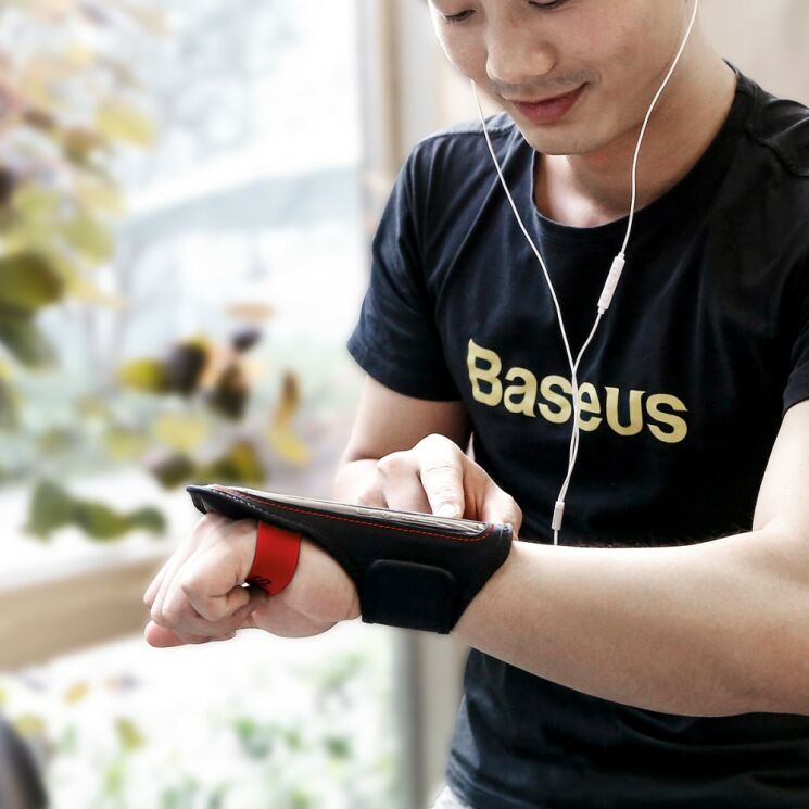 Чохол на руку BASEUS Armband Case для смартфонів (розмір S) - Red: фото 7 з 15
