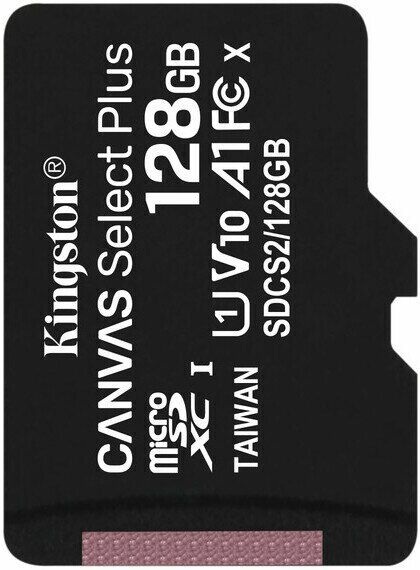 Картка пам`яті Kingston microSDXC 128GB Canvas Select Plus C10 UHS-I R100MB/s - Black: фото 2 з 3