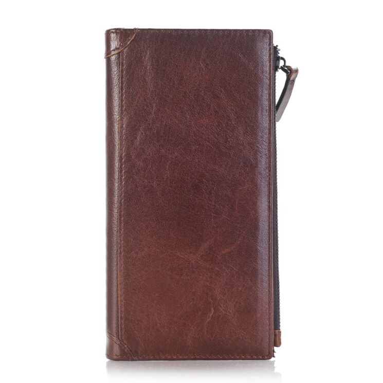 Универсальный кожаный чехол-портмоне UniCase Leather Pouch - Brown: фото 1 из 5