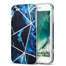 Захисний чохол Deexe Marble Pattern для Apple iPhone SE 2 / 3 (2020 / 2022) / iPhone 8 / iPhone 7 - Blue: фото 1 з 8