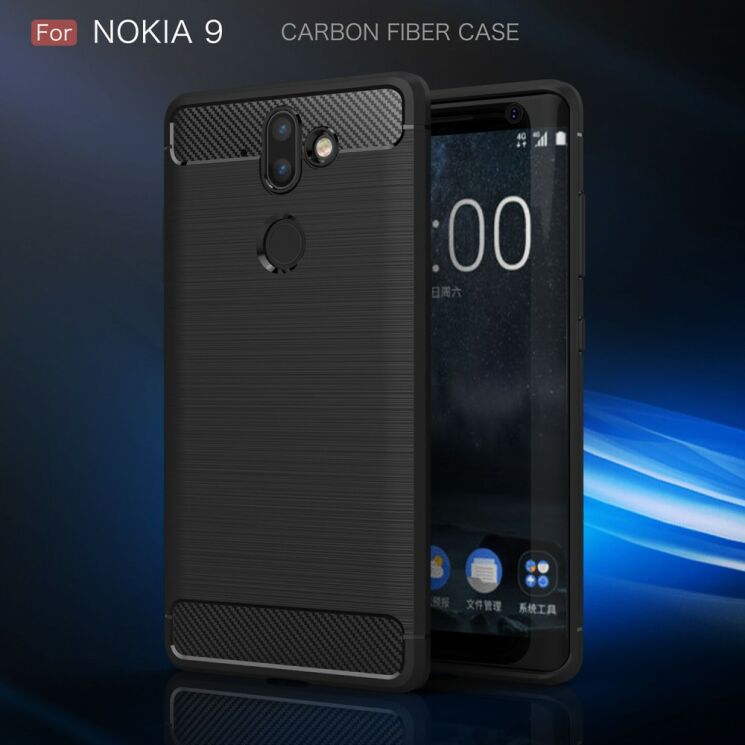 Захисний чохол UniCase Carbon для Nokia 9 - Red: фото 3 з 10