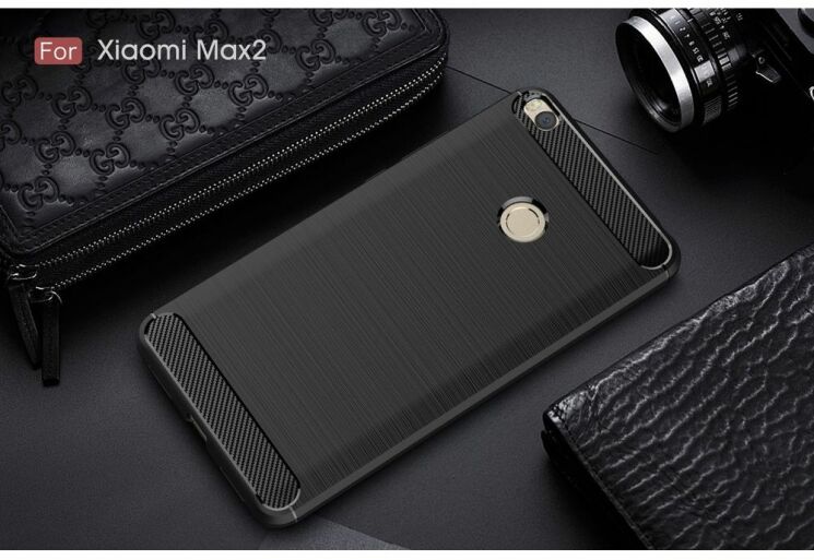 Защитный чехол UniCase Carbon для Xiaomi Mi Max 2 - Black: фото 2 из 7