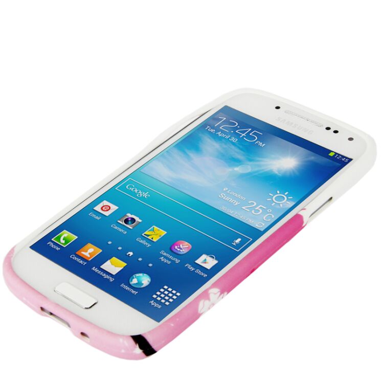 Силиконовая накладка Deexe Flower Pattern для Samsung Galaxy S4 mini (i9190) - Pink Plum: фото 2 з 4