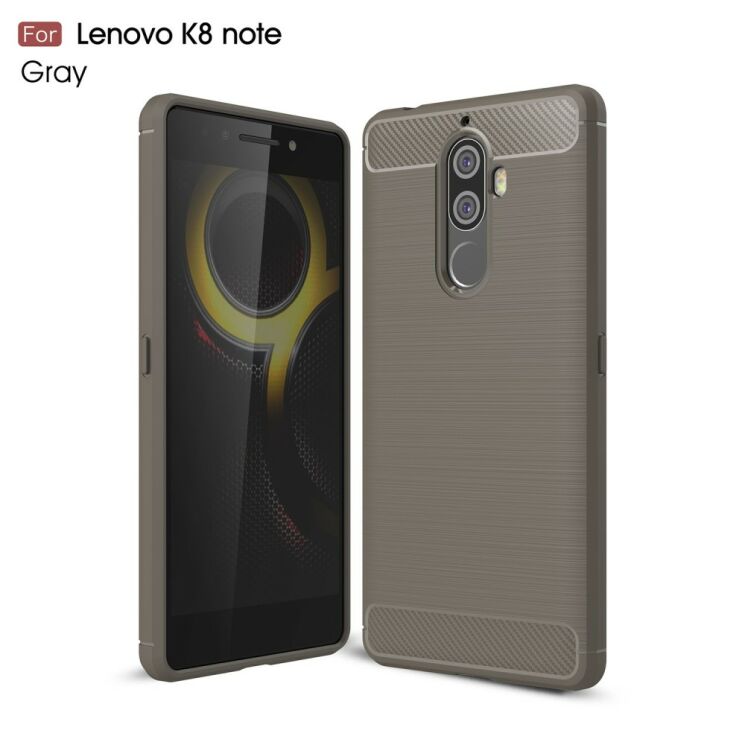 Захисний чохол UniCase Carbon для Lenovo K8 Note - Grey: фото 1 з 11