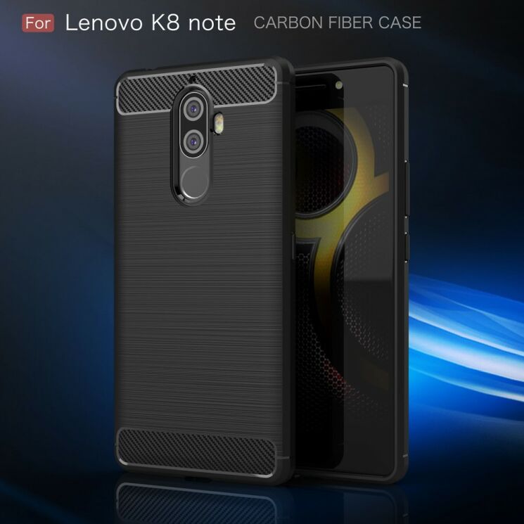 Захисний чохол UniCase Carbon для Lenovo K8 Note - Grey: фото 3 з 11