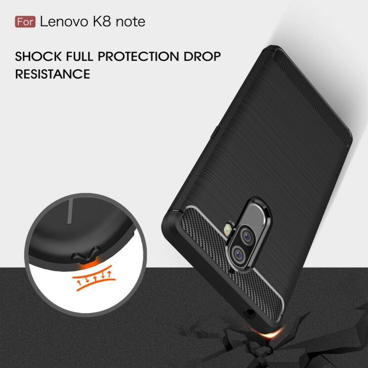 Захисний чохол UniCase Carbon для Lenovo K8 Note - Black: фото 9 з 11