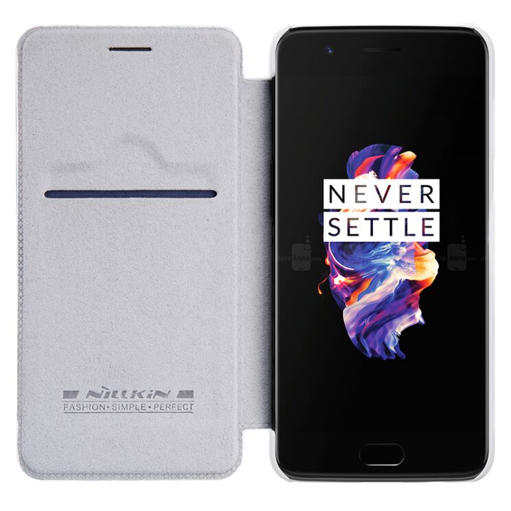 Чохол-книжка NILLKIN Qin Series для OnePlus 5 - White: фото 6 з 32