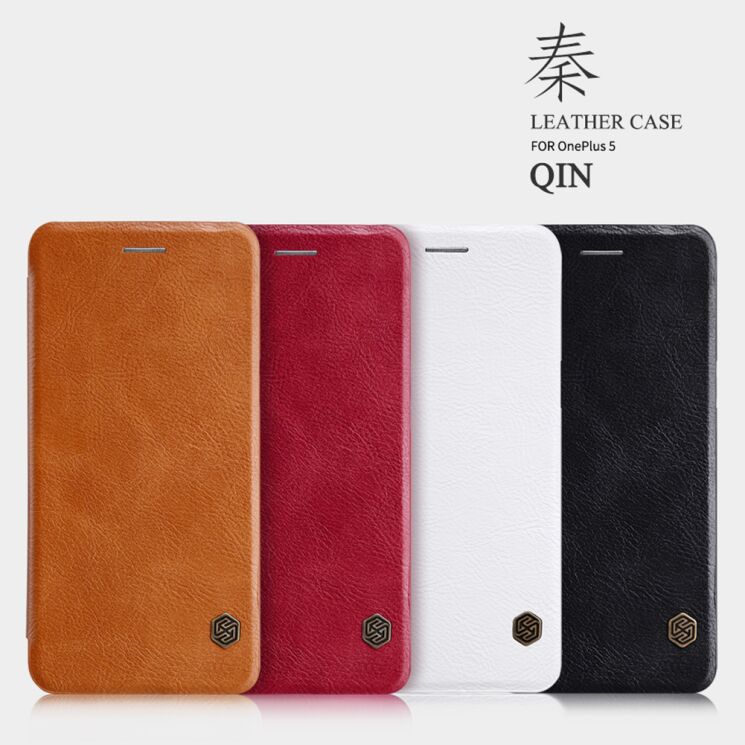 Чехол-книжка NILLKIN Qin Series для OnePlus 5 - Red: фото 7 из 32