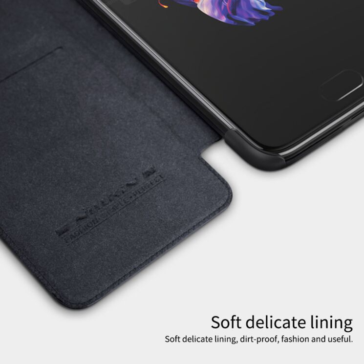 Чехол-книжка NILLKIN Qin Series для OnePlus 5 - Black: фото 12 из 32