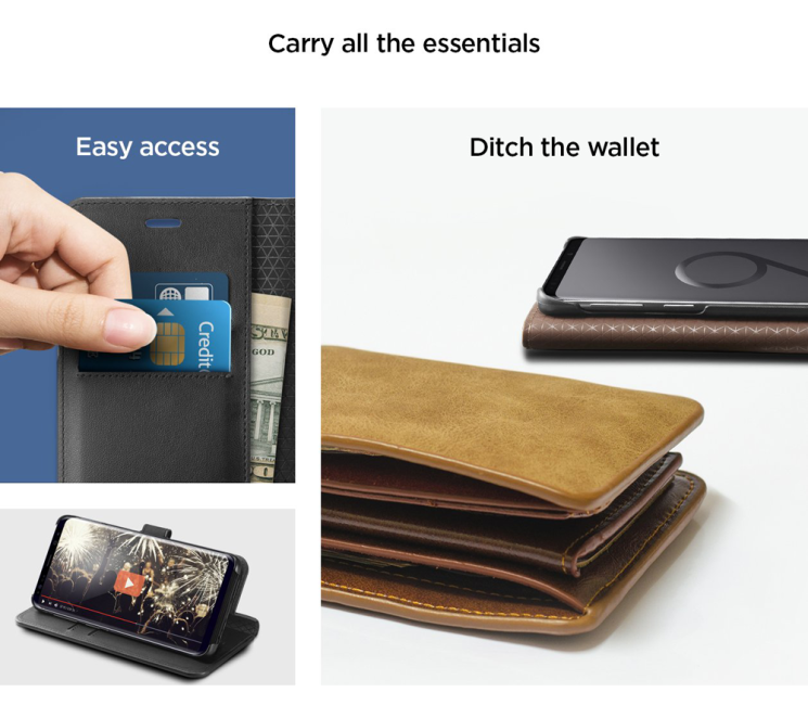 Чехол-книжка Spigen SGP Wallet S для Samsung Galaxy S9 (G960) - Black: фото 10 из 14