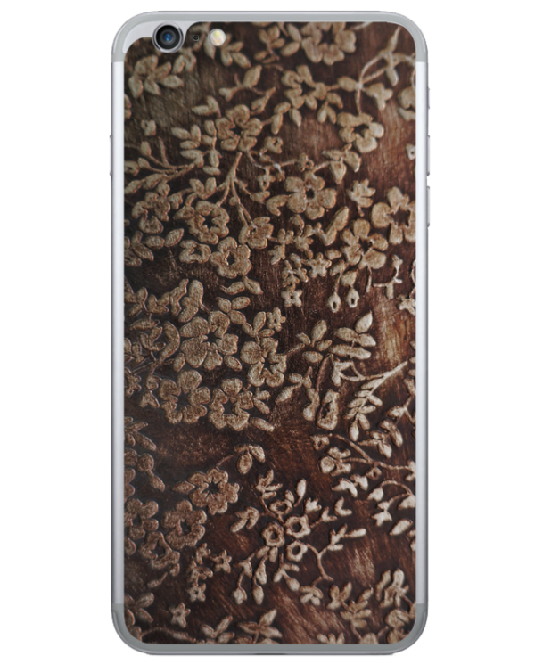 Шкіряна наклейка Glueskin для iPhone 6/6s Plus - Gold Flowers: фото 1 з 10