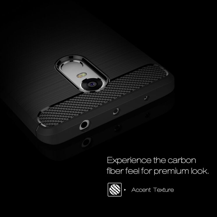 Силиконовый чехол UniCase Carbon для Xiaomi Redmi Note 4 / Note 4X - Black: фото 4 из 8
