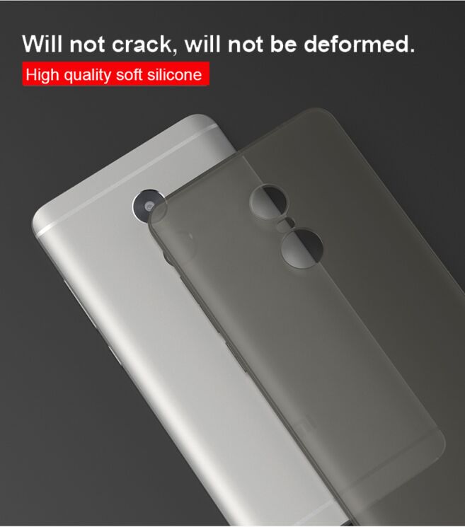 Силіконовий (TPU) чохол CAFELE 0.6mm Matte Case для Xiaomi Redmi Note 4X - Grey: фото 8 з 11