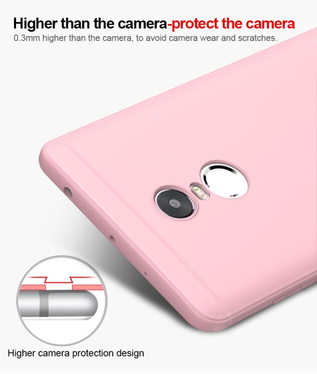 Силиконовый (TPU) чехол CAFELE 0.6mm Matte Case для Xiaomi Redmi Note 4X - Pink: фото 9 из 11