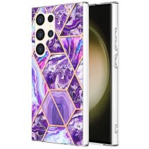 Защитный чехол Deexe Marble Pattern для Samsung Galaxy S24 Ultra - Dark Purple: фото 1 из 6