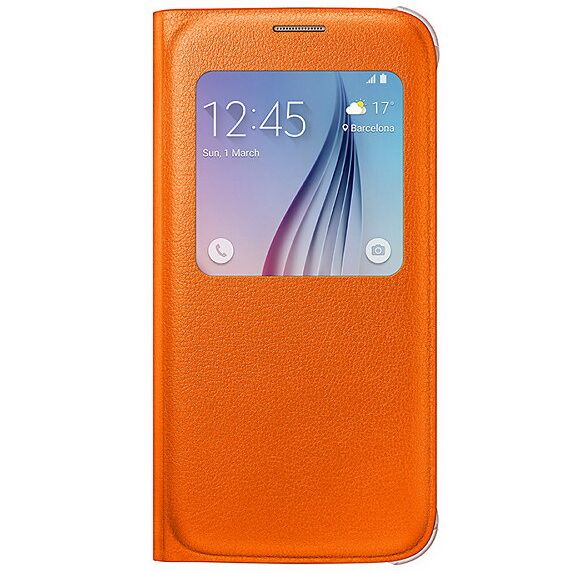 Чохол S View Cover для Samsung S6 (G920) EF-CG920PBEGWW - Orange: фото 1 з 3