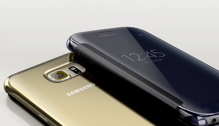 Чехол Clear View Cover для Samsung Galaxy S6 (G920) EF-ZG920 - Gold: фото 6 из 9
