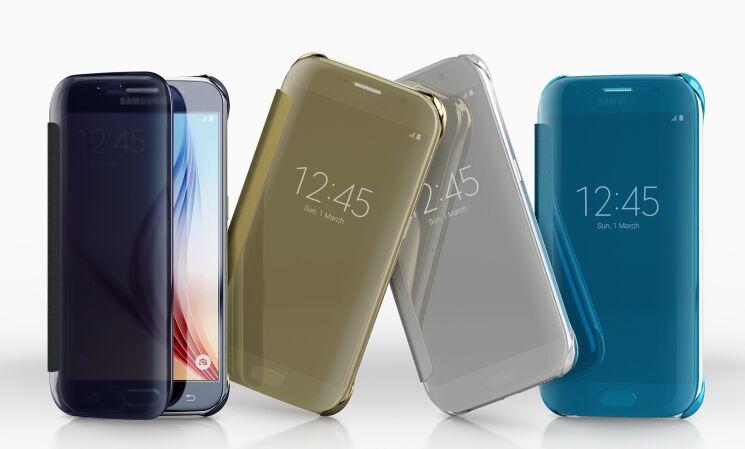 Чехол Clear View Cover для Samsung Galaxy S6 (G920) EF-ZG920 - Gold: фото 7 из 9