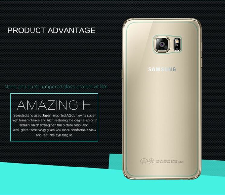 Защитное стекло NILLKIN Back Cover на заднюю панель для Samsung Galaxy S6 edge+ (G928): фото 3 из 9