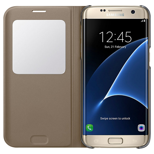 Чохол S View Cover для Samsung Galaxy S7 edge (G935) EF-CG935PBEGRU - Gold: фото 3 з 5