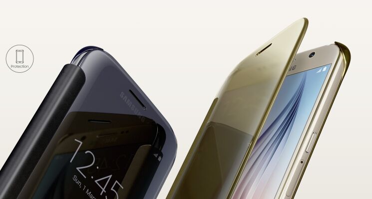 Чехол Clear View Cover для Samsung Galaxy S6 (G920) EF-ZG920 - Gold: фото 9 из 9