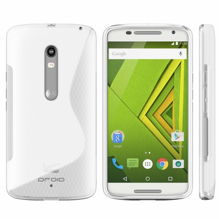 Силиконовая накладка Deexe S Line для Motorola Moto X Play - Transparent: фото 3 из 3