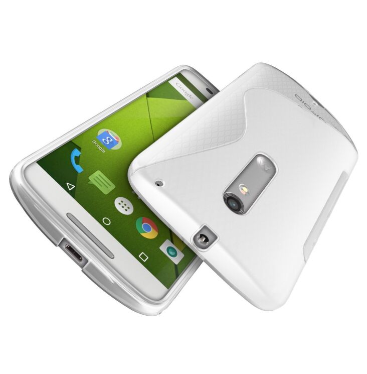Силиконовая накладка Deexe S Line для Motorola Moto X Play - Transparent: фото 2 из 3