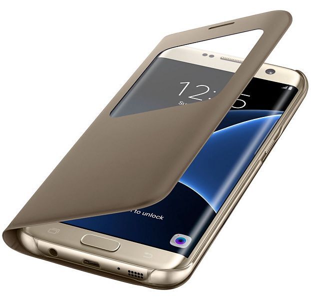 Чехол S View Cover для Samsung Galaxy S7 edge (G935) EF-CG935PFEGRU - Gold: фото 4 из 5