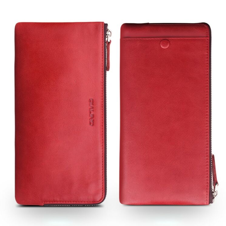 Кожаный чехол-портмоне QIALINO Modern Wallet для смартфонов - Red: фото 1 из 12