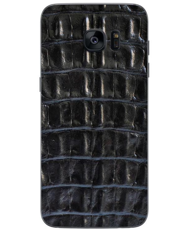 Кожаная наклейка Glueskin для Samsung Galaxy S7 edge - Black Croco: фото 1 з 9