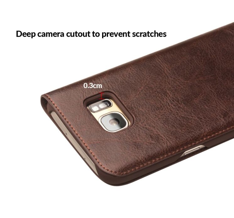 Кожаный чехол QIALINO Classic Case для Samsung Galaxy S7 (G930) - Brown: фото 4 из 7