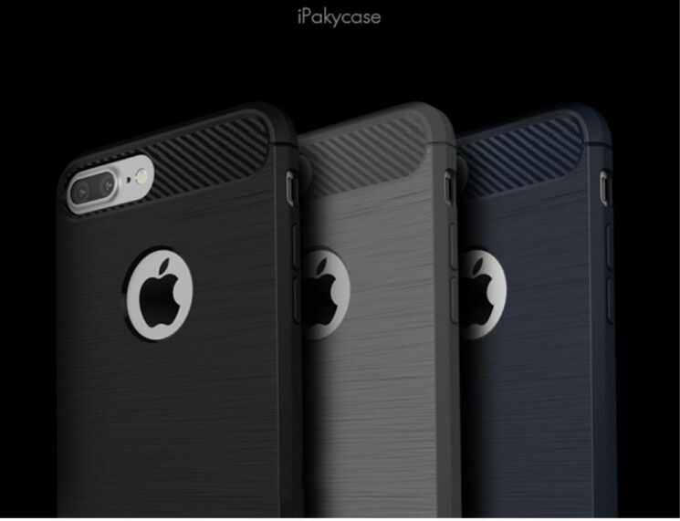 Силиконовый чехол IPAKY Brushed TPU для iPhone 7 Plus - Dark Blue: фото 2 из 4