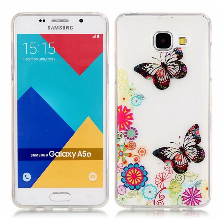 Силіконовий (TPU) чохол Deexe Pretty Glossy для Samsung Galaxy A5 2016 (A510) - Butterfly Pattern: фото 1 з 4