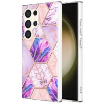 Защитный чехол Deexe Marble Pattern для Samsung Galaxy S24 Ultra - Light Purple: фото 1 из 6