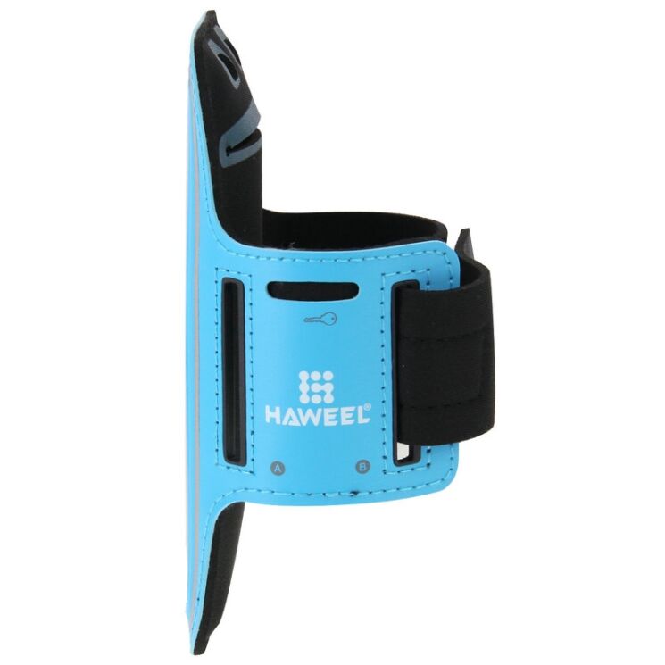 Чехол на руку HAWEEL Sport Armband для смартфонов шириной до 80 мм - Blue: фото 2 из 10