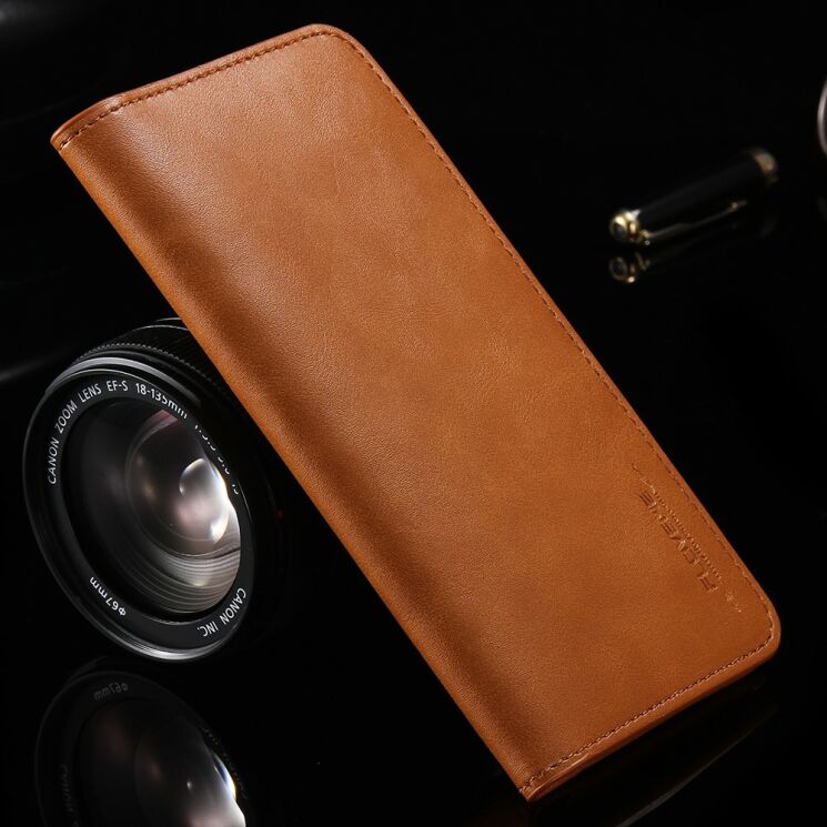 Универсальный чехол-портмоне FLOVEME Retro Wallet для смартфонов - Light Brown: фото 2 из 11