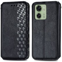 Чохол Deexe Rhombus Wallet для Motorola Edge 40 - Black: фото 1 з 6