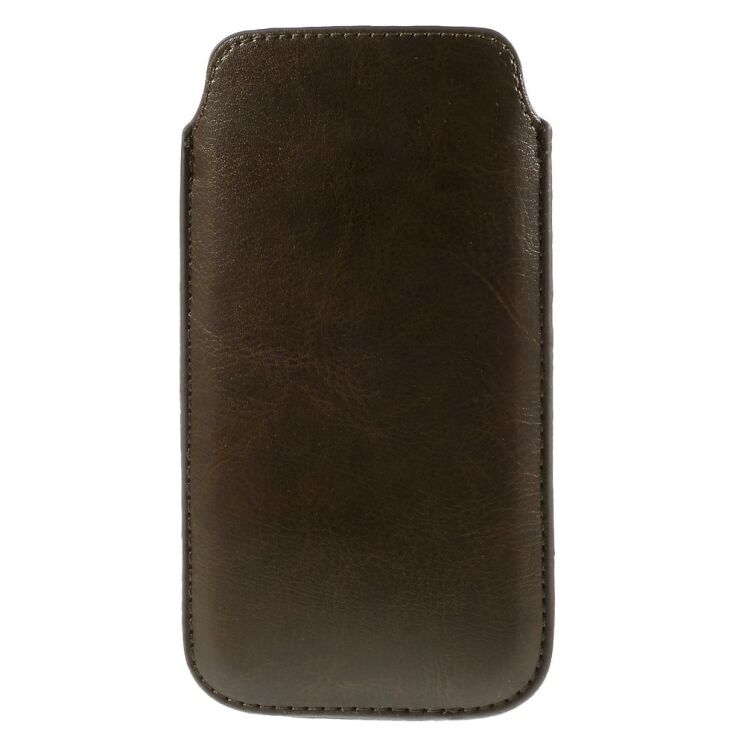 Чехол-карман Deexe Handy Pouch L для смартфонов шириной до 78мм - Brown: фото 2 из 6