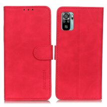 Чехол-книжка KHAZNEH Retro Wallet для Xiaomi Redmi Note 10 / Note 10s / Poco M5s - Red: фото 1 из 8