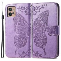 Чехол UniCase Butterfly Pattern для Motorola Moto G32 - Light Purple: фото 1 из 12