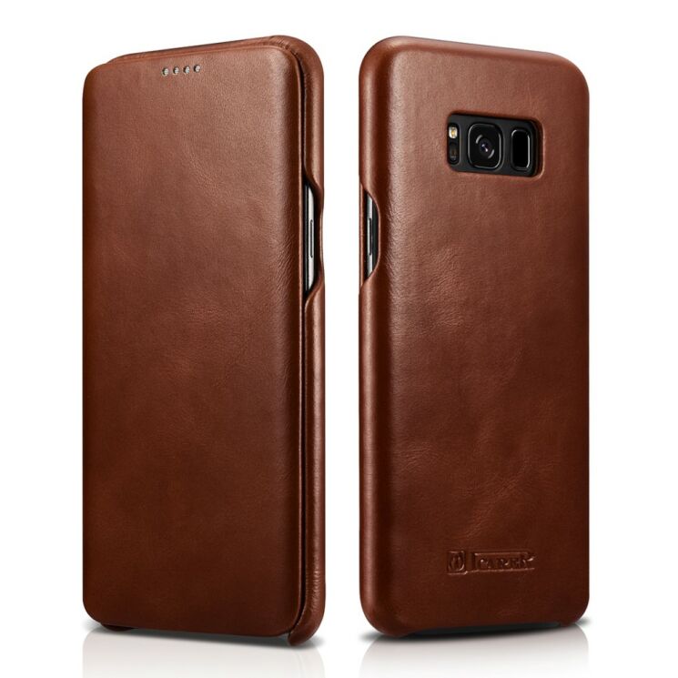 Кожаный чехол ICARER Slim Flip для Samsung Galaxy S8 (G950) - Brown: фото 1 з 15