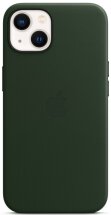Оригинальный чехол Leather Case with MagSafe для Apple iPhone 13 (MM173ZE/A) - Sequoia Green: фото 1 из 4