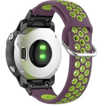 Ремінець Deexe Dot Color для годинників Garmin з кріпленням Quick Fit 20mm - Purple / Fluorescent Green: фото 1 з 7