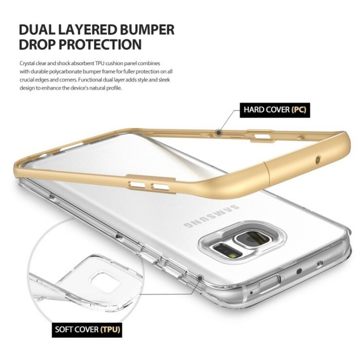 Захисний чохол RINGKE Fusion Frame для Samsung Galaxy S7 Edge (G935) - Gold: фото 3 з 5