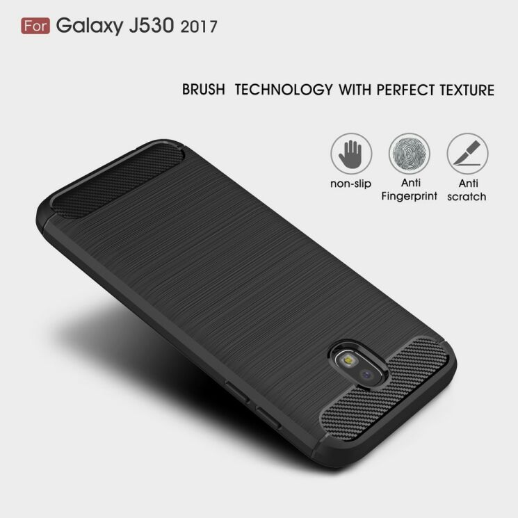 Силиконовый (TPU) чехол UniCase Carbon для Samsung Galaxy J5 2017 (J530) - Gray: фото 4 из 10